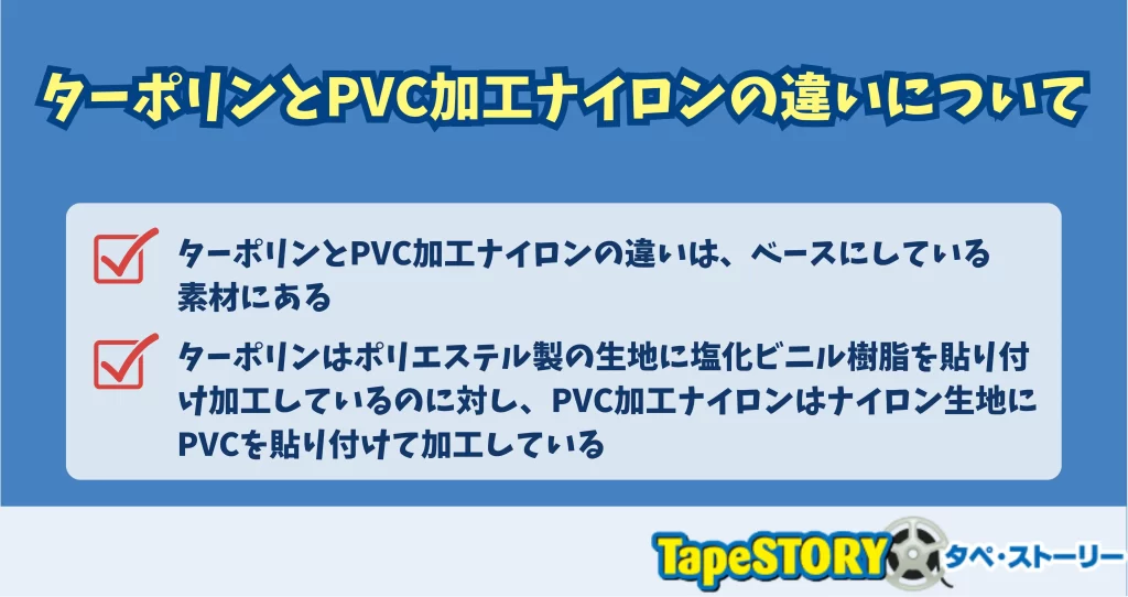 ターポリンとPVC加工ナイロンの違いについて
